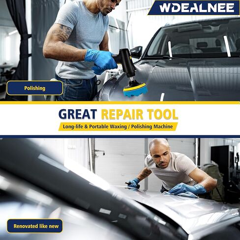 جهاز تلميع/شمع السيارة اللاسلكي مع بطارية عالية السعة 5000 مللي أمبير في الساعة، 3 سرعات متغيرة 1000 - 1600 OPM طقم تلميع عازل خفيف الوزن لتفصيل السيارة/إزالة الشعر بالشمع/التلميع in Kuwait