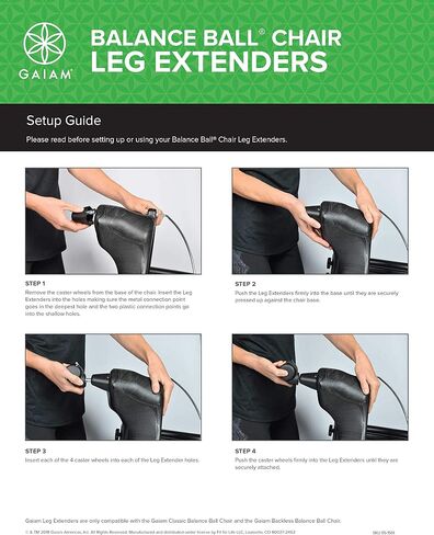 Gaiam Classic Balance Ball Chair Leg Extenders (Only Compatible with Classic Chair & Classic Backless Chair), 1 EA in Saudi Arabia