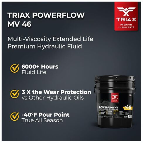 TRIAX Powerflow MV 46 Premium HLP Hydraulic Oil, 6000 Hour Extended Life, Double Anti-Wear, True All Season, -40 F Pour Point (5 Gallon Pail) in Saudi Arabia