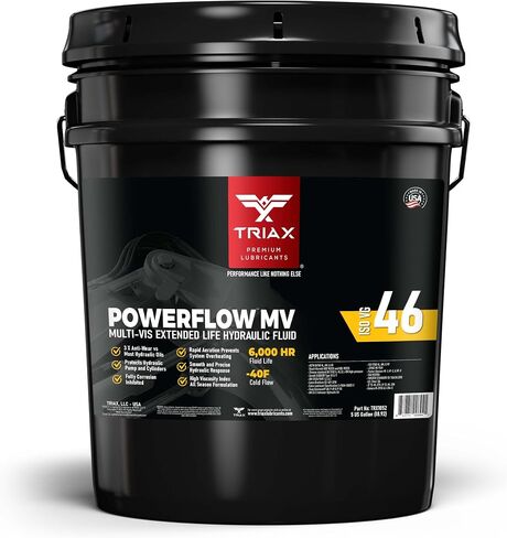 TRIAX Powerflow MV 46 Premium HLP Hydraulic Oil, 6000 Hour Extended Life, Double Anti-Wear, True All Season, -40 F Pour Point (5 Gallon Pail) in Saudi Arabia