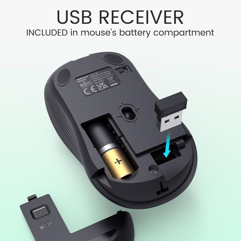 مجموعة لوحة مفاتيح وماوس لاسلكية، لوحة مفاتيح كمبيوتر مريحة كاملة الحجم 2.4 جيجا مع مسند للمعصم وماوس لاسلكي قابل للتعديل بـ 3 مستويات DPI لأجهزة Windows/MacOS وأجهزة الكمبيوتر المكتبية/المحمولة in Kuwait