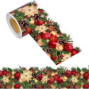 Christmas Stickers 3 Inch Merry Christmas Stickers Roll Self Adhesive Stickers Christmas Plants Pinecone Berry Patterns Decals for Greeting Card Photo Frame Window Craft DIY Decoration