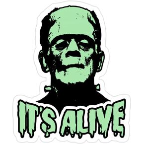 (3 PCs/Pack) Frankenstein 3x4 Inch Die-Cut Stickers Decals for Laptop Window Car Bumper Helmet Water Bottle