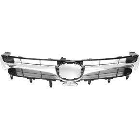 Front Hood Bumper Grille Grill Front Upper Bumper Grille Grill for Toyota Camry 2015 Chrome Silver Tone Black