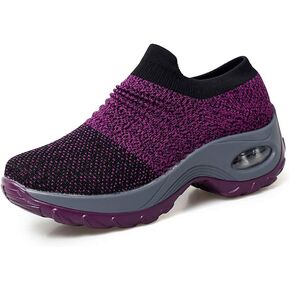 LEADER SHOW Women's Casual Walking Shoes Comfortable Loafers Slip-On Nursing Shoes Fashion Platform Sneakers