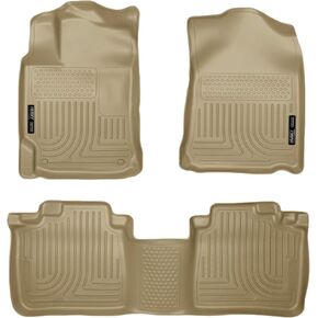 Husky Liners Weatherbeater Floor Mats | Fits 2010-2015 Lexus RX350 & Lexus RX450H | Front & 2nd Row, 3-pc Tan - 99553