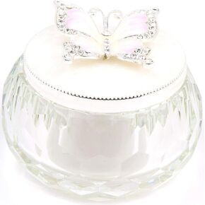 White Pink Butterfly Jewelry Box Trinket Box Petite | Hand Painted Decorative Jewelry Display, Holder, and Organizer