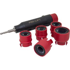Pro-Lift 7-Piece Automotive Wheel Stud Cleaner Tool Set for Removing Rust and Debris, Includes 1/2-inch Drive Adapter and 6 Brushes to Allow for Use with Drills and Pneumatic Tools