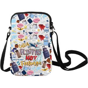 LEVLO Flight Attendant Crossbody Bag Pilot Gift Catch The Flights Not Feelings Shoulder Bag Airplane Traveler Merchandise