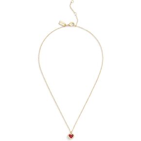 Coach Women's Halo Stone Heart Pendant Necklace