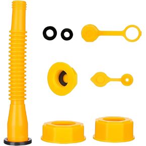 Gas Can Nozzle Set, Gas Can Cap, Flexible Pour Nozzle with Screw Collar Caps, Car Accessories Gas Tank Nozzle Gas Can Spout Replacement for Most 1/2/5/10 Gal Oil Cans