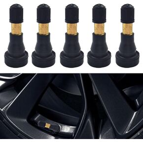 5PCS High-Pressure Car Tire Valve Stem, TR600HP Snap-in Tire Valves, Brass Rubber Tubeless Valves Fit for 0.453 inch 11.5mm Rim Holes and Most Pick-up, Heavy-Duty Vehicles