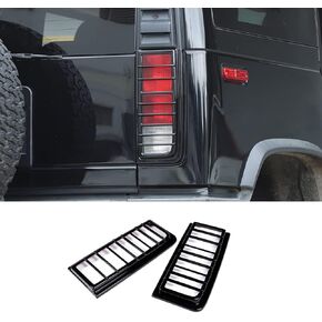 Tail Light Cover Guard Fit for 2003-2009 Hummer H2, ABS Tail Brake Light Lamp Covers, Tail Light Lamp Cover Guard Trim Frame Bezels Decoration, 2PCS (Bright Silver)
