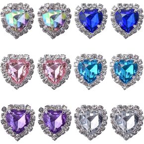Bling Heart Teardrop Shoe Charms Heart Rhinestones Shoes Decoration Charm for Girls Women Favor Party Birthday Gifts