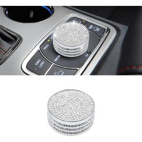PIFOOG Grand Cherokee Accessories for Jeep 2011 - 2022 Bling 4WD Control Knob Cover Decals Center Console Button Cover Car Interior Decoration Trims Crystal 1PC