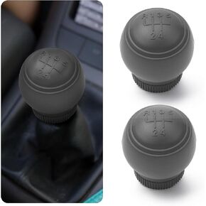 2PCS 5-Speed Car Gear Shift Cover - Anti-Slip Silicone Manual Stick Shift Ball Knob Protection, Universal Car Interior Accessories (Black)