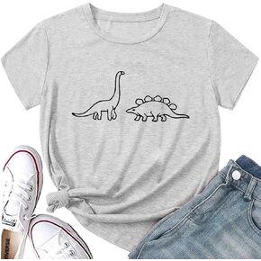 Dinosaur Shirt Women, Cute Womens Girl Dinosaur Gifts Shirt, Casual Graphic Dino Trendy Clothes for Teen Girls