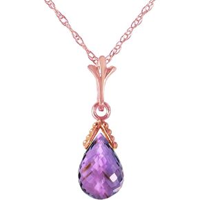 Galaxy Gold GG 14k 18" Rose Gold Necklace with Briolette Amethyst