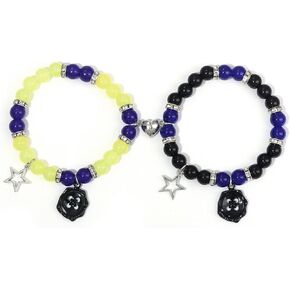 SONGCHANGJEWELRY Wybie with Coraline Matching Bracelets for Couple Best Friend - Buttons Charms, Horror Movie Cosplay Costume Accessories - Birthday Memorial Day Gifts for Women Men Fans