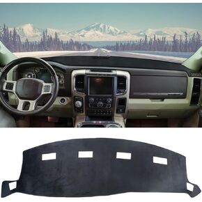 Dashboard Cover Dash Cover Mat Compatible with Dodge Ram 2002 2003 2004 2005 1500 & 2003-2005 2500/3500 Flannel Dash Board Pad Carpet Protector Accessories Black