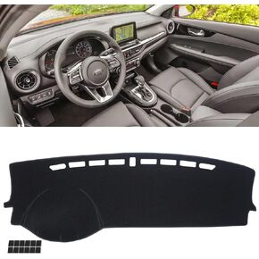 Dashboard Cover Flannel Dash Mat Custom Compatible with 2019 2010 2011 2012 2023 KIA Forte, Anti-Glare, Anti-Reflection, No Peculiar Smell