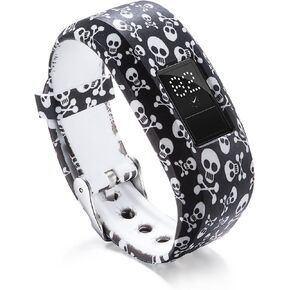 Compatible With Garmin Vivofit JR/JR 2/Vivofit 3 Bands Repacement,For Kids Boys Girls,Soft Silicone Pattern Adjustable Straps,Wristbands,Watch Band,With Secure Metal Clasp,Lagre&Small (Small, G) in Saudi Arabia