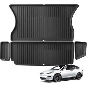 SMABEE 13Pcs Floor Mats Set for 2024 2025 Tesla Model X 5 Seater (Not fit 6/7 Seater) All Weather Floor Liner Back Seat Cargo Liner Front Rear Trunk Backseat TPE Car Mats Interior Accessories