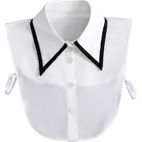 Joyci Women's Professional Fake Collar White Formal Decorative Half Shirt False Collar Chiffon Dickey Collar