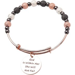 AZFEIYA Christian Jewelry Boho bracelet Let Your Faith Be Bigger Than Your Fear,With God All Things Are Possible Faith Gift Religious Bracelet