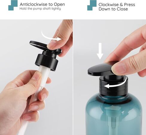 Segbeauty Shampoo Bottles with Pump, 16oz Empty Refillable Shower Bottle, 3 Pack 500ml Plastic Reusable Squeeze Lotion Dispenser for Shampoo and Conditioner Body Wash Liquid Soap Gel Bathroom Hotel in Saudi Arabia