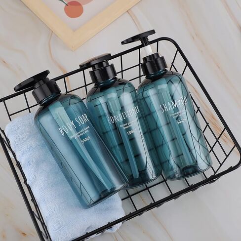 Segbeauty Shampoo Bottles with Pump, 16oz Empty Refillable Shower Bottle, 3 Pack 500ml Plastic Reusable Squeeze Lotion Dispenser for Shampoo and Conditioner Body Wash Liquid Soap Gel Bathroom Hotel in Saudi Arabia