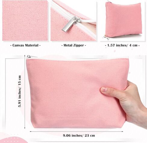 Reginary 10 Pack Canvas Makeup Bags Bulk for Women Multi Color Cosmetics Bag Travel Toiletry Bag Pencil Pouch Multiple Blank Makeup Bags with Zipper Gift for Valentine's Day Graduation(Boho Color) in Saudi Arabia