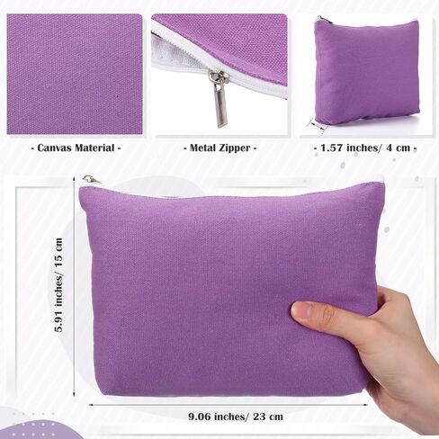 Reginary 10 Pack Canvas Makeup Bags Bulk for Women Multi Color Cosmetics Bag Travel Toiletry Bag Pencil Pouch Multiple Blank Makeup Bags with Zipper Gift for Valentine's Day Graduation(Boho Color) in Saudi Arabia