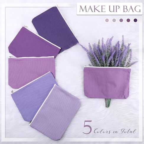 Reginary 10 Pack Canvas Makeup Bags Bulk for Women Multi Color Cosmetics Bag Travel Toiletry Bag Pencil Pouch Multiple Blank Makeup Bags with Zipper Gift for Valentine's Day Graduation(Boho Color) in Saudi Arabia