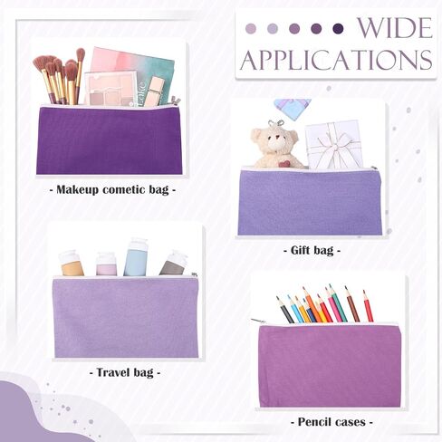 Reginary 10 Pack Canvas Makeup Bags Bulk for Women Multi Color Cosmetics Bag Travel Toiletry Bag Pencil Pouch Multiple Blank Makeup Bags with Zipper Gift for Valentine's Day Graduation(Boho Color) in Saudi Arabia