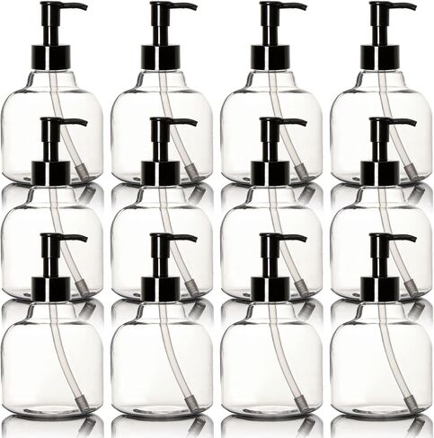 Youngever 6 Pack Plastic Pump Bottles, Clear Refillable Plastic Pump Bottles with Travel Lock (8 Ounce) in Saudi Arabia