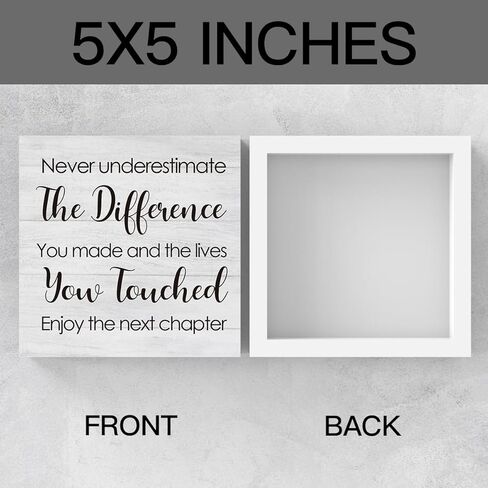 اقتباس تحفيزي لا تقلل أبدًا من الفرق، علامة صندوق خشبي، ديكور مكتب مكتب، 5 × 5 بوصات، علامة صندوق خشبي ملهمة، ديكور مزرعة ريفية in Kuwait