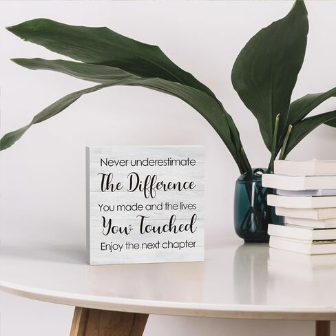 اقتباس تحفيزي لا تقلل أبدًا من الفرق، علامة صندوق خشبي، ديكور مكتب مكتب، 5 × 5 بوصات، علامة صندوق خشبي ملهمة، ديكور مزرعة ريفية in Kuwait