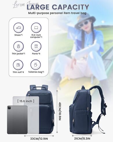 Travel Backpack For Women Men Laptop Backpack For Traveling On Airplane Travel Backpack Carry On Flight Approved Carry On Backpack Spirit Airlines Personal Item Bag 18x14x8 Blue in Saudi Arabia