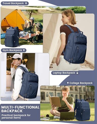 Travel Backpack For Women Men Laptop Backpack For Traveling On Airplane Travel Backpack Carry On Flight Approved Carry On Backpack Spirit Airlines Personal Item Bag 18x14x8 Blue in Saudi Arabia