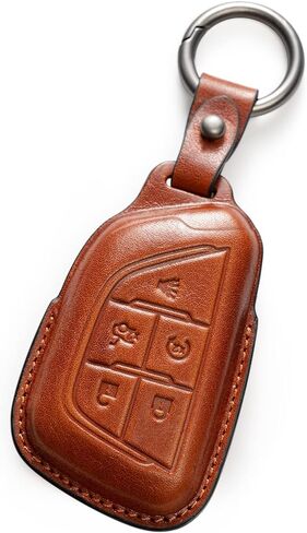 Leather Cadillac Key Fob Cover Keychain Holder car Key case protector CT4 CT5 accessories Blade shape in Saudi Arabia