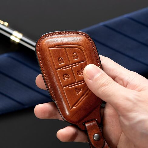 Leather Cadillac Key Fob Cover Keychain Holder car Key case protector CT4 CT5 accessories Blade shape in Saudi Arabia