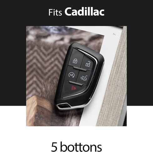 Leather Cadillac Key Fob Cover Keychain Holder car Key case protector CT4 CT5 accessories Blade shape in Saudi Arabia