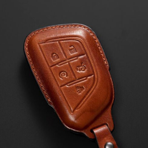 Leather Cadillac Key Fob Cover Keychain Holder car Key case protector CT4 CT5 accessories Blade shape in Saudi Arabia