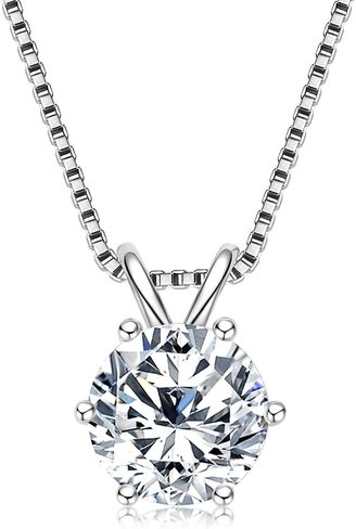 WOAINI Moissanite Pendant Necklaces for Women, Solitaire Moissanite Necklace Pendant, 18" & 2" Extender, Valentine's Day Anniversary Birthday Gift for Lady, 925 Sterling Silver 18K Gold Plated in Saudi Arabia