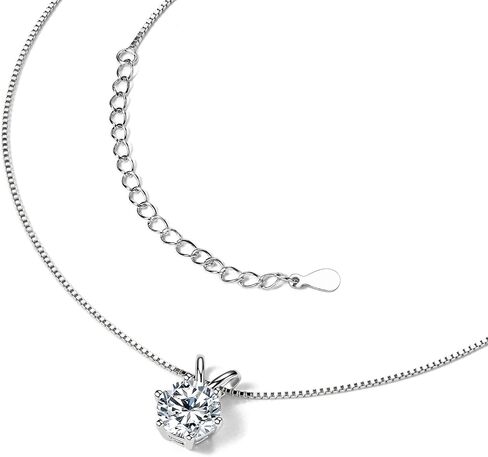WOAINI Moissanite Pendant Necklaces for Women, Solitaire Moissanite Necklace Pendant, 18" & 2" Extender, Valentine's Day Anniversary Birthday Gift for Lady, 925 Sterling Silver 18K Gold Plated in Saudi Arabia