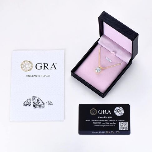 WOAINI Moissanite Pendant Necklaces for Women, Solitaire Moissanite Necklace Pendant, 18" & 2" Extender, Valentine's Day Anniversary Birthday Gift for Lady, 925 Sterling Silver 18K Gold Plated in Saudi Arabia
