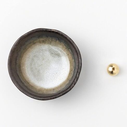 Asayu Japan Small Mini Incense Holder for Sticks, Nature Aquamarine Color, 3.3 inch (83mm), Made in Japan Ceramic Ash Catcher & Brass Incense Burner Set for Relaxation, Meditation, Office & Home Decor in Saudi Arabia