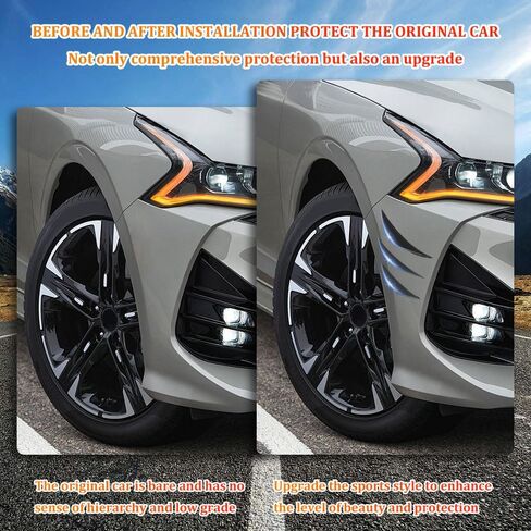 6PCS Car Spoiler Canards Kit, Universal Auto Front Bumper Lip Splitter, Fender Side Vents Stickers Soft Fins Spoiler Kit, Decoration Strip Car Accessories for Car Body (Bright Black) in Saudi Arabia