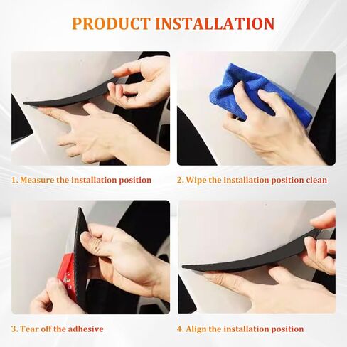 6PCS Car Spoiler Canards Kit, Universal Auto Front Bumper Lip Splitter, Fender Side Vents Stickers Soft Fins Spoiler Kit, Decoration Strip Car Accessories for Car Body (Bright Black) in Saudi Arabia